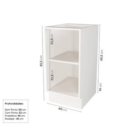 Cozinha Modulada 6 Peças sem Tampo com Balcão para Forno de Embutir Cabecasa Madeiramadeira - 13