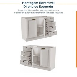 Cozinha Modulada 6 Peças sem Tampo com Balcão para Forno de Embutir Cabecasa Madeiramadeira - 15