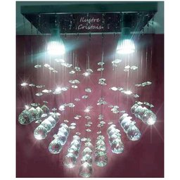 Lustre de Cristal Verdadeiro Coração 30x15 Cm Altura 50 Cm Ilustre Cristais - Transparente - 1