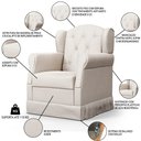 Ver imagem 3 de Poltrona de Amamentação e Descanso com Balanço Lucy P04 Suede Bege - Mpozenato