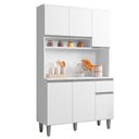 Ver imagem 1 de Kit Cozinha Compacta 105cm com 6 Portas 1 Gaveta Márcia Branco - Ajl Móveis