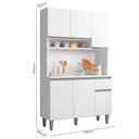 Ver imagem 4 de Kit Cozinha Compacta 105cm com 6 Portas 1 Gaveta Márcia Branco - Ajl Móveis