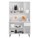Ver imagem 5 de Kit Cozinha Compacta 105cm com 6 Portas 1 Gaveta Márcia Branco - Ajl Móveis