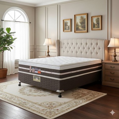 Cama Box Casal Castor Silver Star Air One Face Tecnopedic 138x188x59 + Box Castor