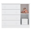 Ver imagem 3 de Cômoda Infantil Doce Sonho 1 Porta 4 Gavetas Branco - Qmovi