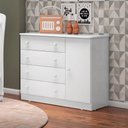 Ver imagem 4 de Cômoda Infantil Doce Sonho 1 Porta 4 Gavetas Branco - Qmovi