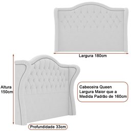 Cabeceira para Cama Box Queen 180cm Dorian Linho Cinza - Sallar Home - 2
