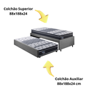 Ver imagem 7 de Bicama Box Solteiro 88x188 Suede Cinza com Dois Colchões Gransleep Molas Verticoil Ecoflex