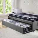 Ver imagem 3 de Bicama Box Solteiro 88x188 Suede Cinza com Dois Colchões Gransleep Molas Verticoil Ecoflex