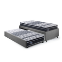Ver imagem 1 de Bicama Box Solteiro 88x188 Suede Cinza com Dois Colchões Gransleep Molas Verticoil Ecoflex