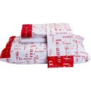 Ver imagem 1 de Jogo de Lençol Te Amo Queen 4 Peças Estampado 100% Algodão Percal 150 Fios - Vermelho-branco