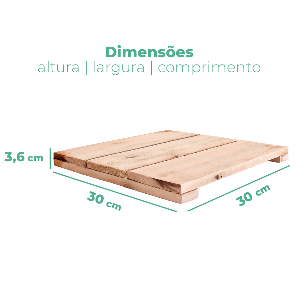 Kit Deck Placa de Madeira Modular 30x30cm com 20 Placas Eucalipto Jardineira Piscina Varanda Sacada - 7