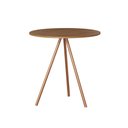 Ver imagem 2 de Mesa Lateral Decorativa Gabriela Base Cobre Tampo Redondo Amêndoa