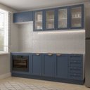 Ver imagem 1 de Cozinha Planejada 6 Peças sem Tampo com Balcão para Forno de Embutir CabeCasa MadeiraOriginals Azul/Branco