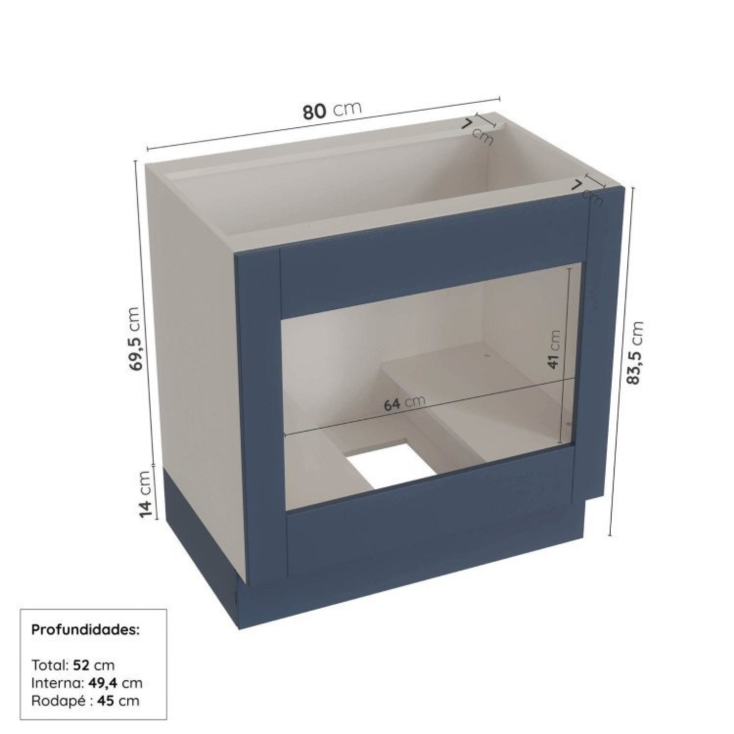 Cozinha Modulada 6 Peças sem Tampo com Balcão para Forno de Embutir Cabecasa Madeiramadeira - 14