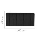 Ver imagem 2 de Painel Estofada Kiara 140cm Casal Box Quarto Corino Preto - Gat Magazine