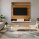 Ver imagem 7 de Painel para Tv Suspenso Evo com Mesa de Centro Cadenza Cinamomo Off White – Hb Móveis