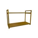 Ver imagem 1 de Nicho Industrial 2 Prateleiras Maldivas Ferro Dourado Tampo Canela 80cm