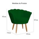 Ver imagem 3 de Poltrona Pétala Decorativa Suede Verde Pés de Palito - Vallisa Decor.