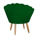 Ver imagem 1 de Poltrona Pétala Decorativa Suede Verde Pés de Palito - Vallisa Decor.