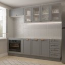 Ver imagem 1 de Cozinha Modulada 6 Peças sem Tampo com Balcão para Forno de Embutir CabeCasa MadeiraOriginals Cinza/Branco