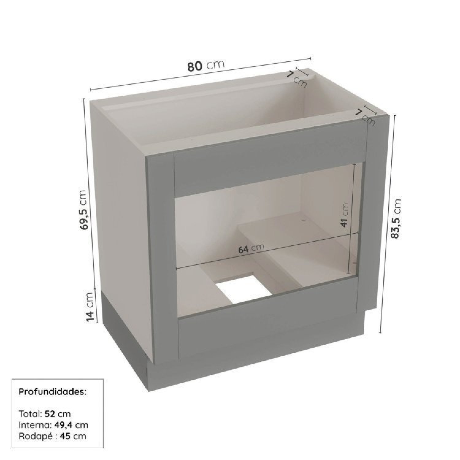 Cozinha Modulada 6 Peças sem Tampo com Balcão para Forno de Embutir Cabecasa Madeiramadeira - 16