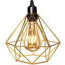 Ver imagem 3 de 2 Pendentes Aramado Teto Diamante Luminária Lustre Retrô Balcão + Lâmpada Led ST64 Vintage