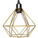Ver imagem 4 de 2 Pendentes Aramado Teto Diamante Luminária Lustre Retrô Balcão + Lâmpada Led ST64 Vintage