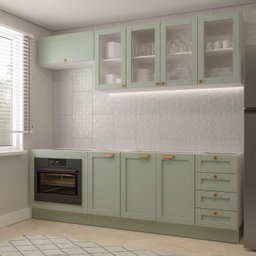 Cozinha Modulada 6 Peças sem Tampo com Balcão para Forno de Embutir Cabecasa Madeiramadeira - 1