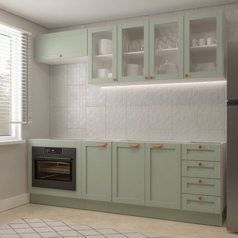 Cozinha Modulada 6 Peças sem Tampo com Balcão para Forno de Embutir CabeCasa MadeiraOriginals