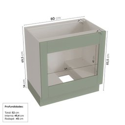 Cozinha Modulada 6 Peças sem Tampo com Balcão para Forno de Embutir Cabecasa Madeiramadeira - 15
