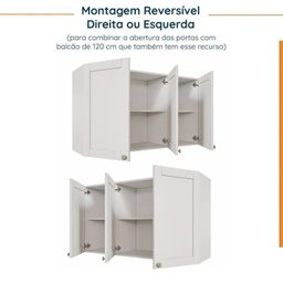 Cozinha Modulada 6 Peças 3 Armários Aéreos e Nichos, 3 Balcões CabeCasa MadeiraMadeira - 13