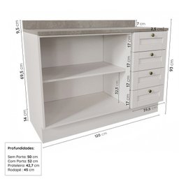 Cozinha Modulada 6 Peças 3 Armários Aéreos e Nichos, 3 Balcões CabeCasa MadeiraMadeira - 15