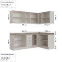 Ver imagem 3 de Cozinha Modulada 6 Peças 3 Armários Aéreos e Nichos, 3 Balcões CabeCasa MadeiraOriginals Branco