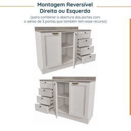 Cozinha Modulada 6 Peças 3 Armários Aéreos e Nichos, 3 Balcões CabeCasa MadeiraMadeira - 16