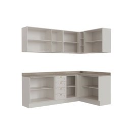 Cozinha Modulada 6 Peças 3 Armários Aéreos e Nichos, 3 Balcões CabeCasa MadeiraMadeira - 8