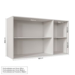 Cozinha Modulada 6 Peças 3 Armários Aéreos e Nichos, 3 Balcões CabeCasa MadeiraMadeira - 12