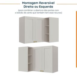Cozinha Modulada 6 Peças 3 Armários Aéreos e Nichos, 3 Balcões CabeCasa MadeiraMadeira - 11