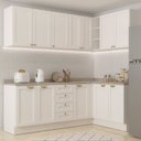 Ver imagem 1 de Cozinha Modulada 6 Peças 3 Armários Aéreos e Nichos, 3 Balcões CabeCasa MadeiraOriginals Branco