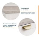 Ver imagem 4 de Cozinha Modulada 6 Peças 3 Armários Aéreos e Nichos, 3 Balcões CabeCasa MadeiraOriginals Branco