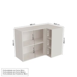 Cozinha Modulada 6 Peças 3 Armários Aéreos e Nichos, 3 Balcões CabeCasa MadeiraMadeira - 10