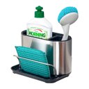 Ver imagem 3 de Organizador de Pia Inox Porta Detergente Sabão e Esponja Mimo