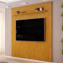 Ver imagem 5 de Painel Ripado para Tv 75 Pol Sala Quarto 250x240cm Lexa D05 Cedro - Lyam Decor