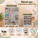 Ver imagem 5 de Quarto de Bebê Completo com Berço Americano 3 em 1 p/Colchão 130x70cm Flor Multimóveis MP4938