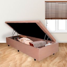 Base Box Baú Solteiro 96x203x42cm Suede - 2