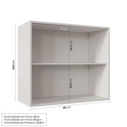 Cozinha Modulada 6 Peças 3 Armários Aéreos e Nichos, 3 Balcões CabeCasa MadeiraMadeira - 9
