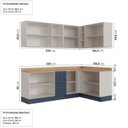 Ver imagem 3 de Cozinha Planejada 6 Peças 3 Armários Aéreos e Nichos, 3 Balcões CabeCasa MadeiraOriginals Azul/Branco
