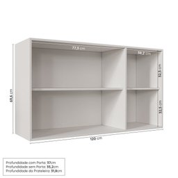 Cozinha Modulada 6 Peças 3 Armários Aéreos e Nichos, 3 Balcões CabeCasa MadeiraMadeira - 12