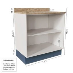 Cozinha Modulada 6 Peças 3 Armários Aéreos e Nichos, 3 Balcões CabeCasa MadeiraMadeira - 14