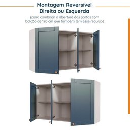Cozinha Modulada 6 Peças 3 Armários Aéreos e Nichos, 3 Balcões CabeCasa MadeiraMadeira - 13
